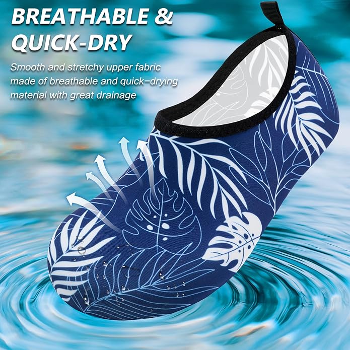 Deevike Water Shoes for Women Men Barefoot Quick-Dry Aqua Socks Slip-on for Beach Swim Surf Yoga Exercise