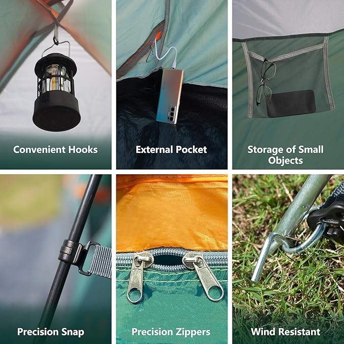 2-12 Person Tents for Camping Waterproof, Backpack Double Layer Tents, Perfect Picnics, Fishing and Backyard Camping