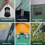2-12 Person Tents for Camping Waterproof, Backpack Double Layer Tents, Perfect Picnics, Fishing and Backyard Camping