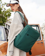 MASINTOR 15.6 inch PU Leather Laptop Backpack Purse for Women, Large College Casual Backpack Travel Bag Retro Green