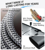 Temdan for Travel Vacation Essentials,3 in 2 USB C Cable for Apple Watch Charger/iPhone 17 Charger/Lightning,Multi Charging Cable Cord,Camping Essentials,Designed for iWatch &iPhone 16-12-5FT Black