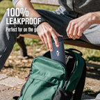 Coolflask Water Bottle 40 oz Fits Car Cup Holder, Slim Tumbler Stainless Steel with Straw & Handle, Vacuum Flask Leakproof Wide Mouth for Travel Sports Gym, Grey