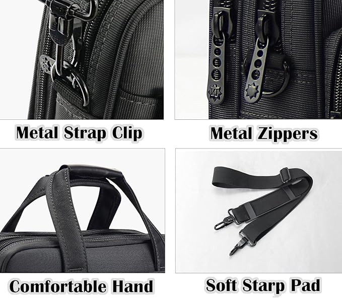 Briefcase Bag 15.6 Inch Laptop Messenger Bag Business Office Bag for Men Women, Shoulder Bag fit for Computer Notebook MacBook Hp Dell Lenovo Asus Apple