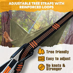 NATUREFUN Ultra-Light Travel Camping Hammock | 300kg Load Capacity,Breathable,Quick-Drying | 2 x Premium Carabiners,2 x Nylon Slings Included | Outdoor Indoor Garden