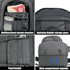 Tactical Backpack Military Hiking Daypack - Molle Backpack for Men 3 Day Assault Pack Bug Out Bag for Camping (Grey)