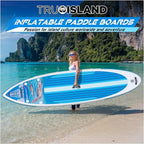 TRUISLAND Inflatable Paddle Board, Stand Up Paddle Board with Backpack, Non-Slip Thickened Deckpad, Waterproof Phone Case, Leash, Paddle, Hand Pump