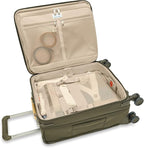 Briggs & Riley 21" Global Carry On Expandable Spinner - Luggage for International Travel, Suitcases with Wheels, Softside Rolling Bag for Men & Women, Self-Repairing Zipper- Baseline Collection, Olive