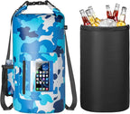 30L Waterproof Dry Bag with 20L Detachable Cooler, Dry Bag Cooler Backpack with Phone Pocket and Bottle Pouch, Suitable for Kayaking, Boating, Camping and Water Activities