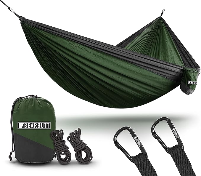 Bear Butt 2 Person Portable Hammock - Backpacking to Camping - Double Hammock for Travel & Outdoor