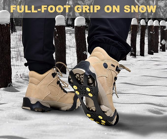 Aliglow Ice Snow Grips Over Shoe/Boot Traction Cleat Spikes Anti Slip Footwear