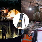 Solar Flashlights, 1500 Lumens Led Solar Powered Flashlights with Digital Display 2000mAh Battery Rechargeable Handheld Flashlights IP65 Waterproof Flashlights for Survival Emergencies, 2 Pack