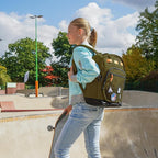 Swissdigital Design Big Student Laptop Backpack with Fun Personalized Patches For College Boy & Girl, Middle High School Teen Bookbag Cool Travel Daypack Olive - Includes 3 Patches | SD1718-26