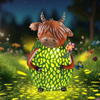 Solar Garden Decor with LED Lights and Hook for Outside Hanging Rural Highland Cattle Solar Lanterns Outdoor Waterproof Hanging