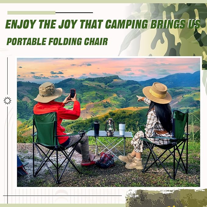 Huwena 10 Pack Folding Camping Chairs Bulk with Cupholder Carry Bags Lightweight Camp Chairs Collapsible Portable Outdoor Lawn Chair for Picnic, Beach, Outside