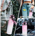 32oz Insulated Water Bottle with Straw Lid & Spout Lid & Paracord Handle, Stainless Steel Water Bottle Wide Mouth, Double Wall for Women Men Gym Fitness Outdoor