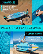 MOUSA 10‘8/11'×35" Extra Wide Inflatable Stand Up Paddle Board, Stable Paddleboard SUP for 2 People/Family, Anti-Slip Full EVA Deck, 3 Handles, 100L Backpack, All-Round Sup Board, Big Fin