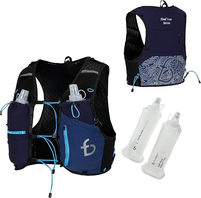 FlipBelt Tahoe Hydration Vest – Ultralight Running Vest for Men & Women – Includes Two 500ml Soft Flasks – Trail, Marathon, and Long-Distance Race Pack