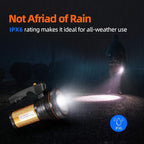 BUYSIGHT Rechargeable Spotlight Flashlight High Lumen Handheld Spot Light LED Flashlight with Handl Ultra-Long Standby Electric Torch with USB Output （Classic Gold）