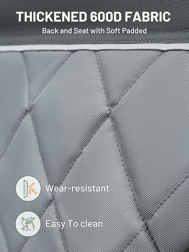 TIMBER RIDGE Double Camping Chair Portable Loveseat, Heavy Duty Folding Camp Couch 2 Person Director Chairs with Cup Holder for Outdoor Lawn Tailgates Picnic Sports Soccer Games Supports 600 lbs Grey