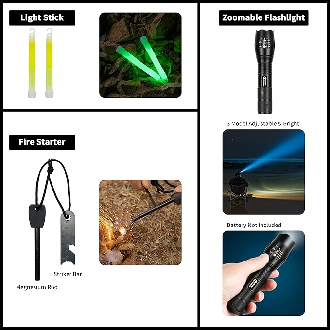 RHINO RESCUE Survival First Aid Kit, HSA/FSA Eligible, Emergency Kit Molle Pouch IFAK Medical Kit for Vehicles Car Camping Backpacking Hiking Hunting