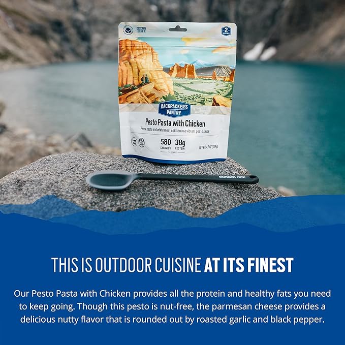 Backpacker's Pantry Pesto Pasta with Chicken | Freeze Dried Backpacking & Camping Food, 6 Count - Emergency Food - 6 Count
