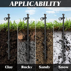 12 Pack Ground Anchor Heavy Duty Earth Anchors with T Handle Hex Wrench & Power Nut Driver, Metal Stakes Ground Anchors Screw in for Swing, Trampoline, Tents, Securing Animals