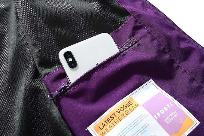 MOERDENG Women's Waterproof Rain Jacket Lightweight Raincoat Hooded Hiking Jacket Softshell Windbreaker