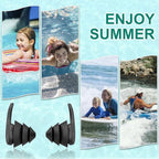 Swimming Ear Plugs for Adults,3 Pairs Waterproof Reusable Silicone Swim Earplugs for Swimming Surfing Snorkeling Showering and Water Pool,Beach,Ocean (Adults & Teens 14+)