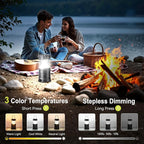 LETMY LED Camping Lantern for Power Outages, 3 Color Modes & Dimmable Battery Powered Lantern, IPX4 Waterproof & Collapsible, Lanterns Flashlight Survival Kits for Emergency Hurricane Hiking, 4 Pack