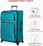 SwissGear Sion Softside Expandable Roller Luggage, Teal, 3 Piece Set (21/25/29)