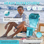 #WEJOY Folding Beach Chair for Adults, 4-Position Aluminum Lightweight Beach Chair, Low Sands Chairs with Shoulder Strap, Cup Holder and Padded Headrest, Supports 265lbs for Lawn