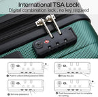 Hanke Expandable Hardshell Luggage Sets 3 piece Carry on Luggage with Wheels Suitcases Lightweight Checked Travel Luggage Rolling Large Suitcase Travel Luggage Bag Woman Men 20/24/29 IN,Blackish Green