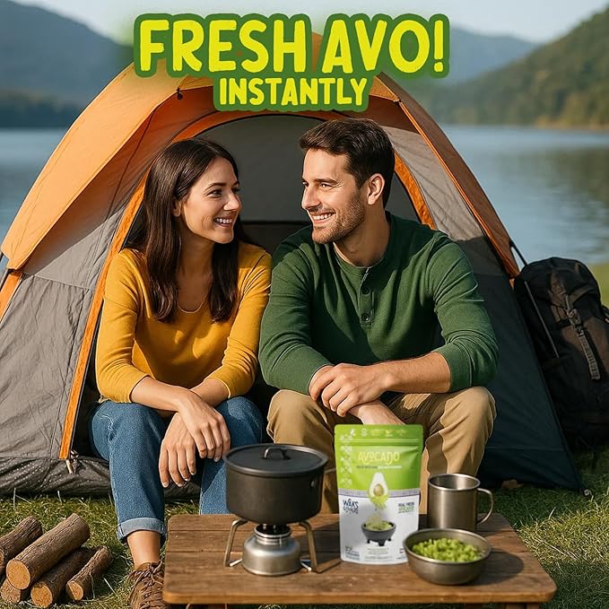 WAKS & SNACKS Freeze-Dried Avocado | 100% Fresh Hass Avocados, Perfect for Toast | Energizes Camping & Hiking Meals | Lightweight, Vegan, Gluten-Free | 2 Avocados | 2 oz, 1-Pack