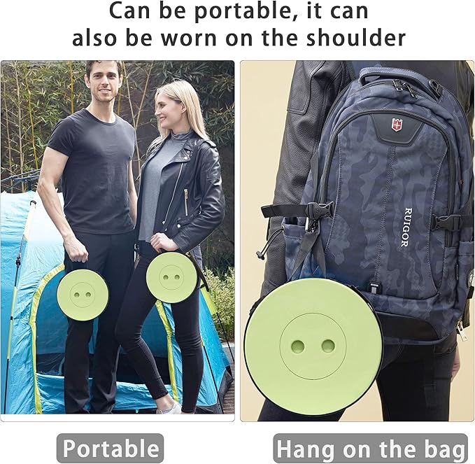 ALEVMOOM Upgraded Collapsible Stool with Cushion & Carry Bag, 500lbs Max Weight Portable Telescoping Stool, More Sturdy Lightweight Retractable Seat Folding Chair for Camping & Outdoors