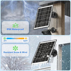 (2 Packs) 8W Solar Panel for Security Camera, Micro USB & USB-C Port Camera Solar Panel, IP65 Waterproof & 9.8FT Cable & High Conversion Rates Solar Panels for Cameras with Rechargeable Battery