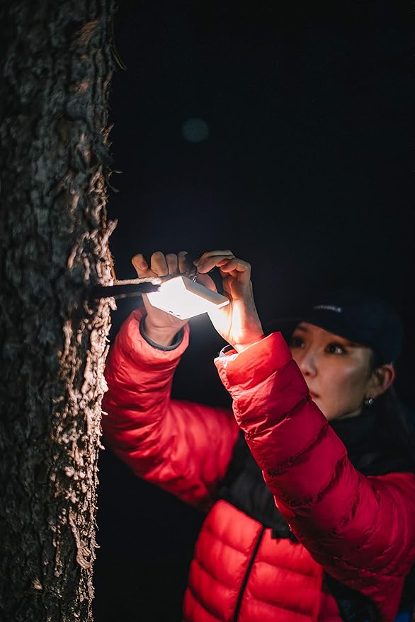 CLAYMORE 3Face Mini (Light Gray) - Lightweight and Portable LED Area Light for Outdoors, Camping, Tent, Emergency, and Industrial Use. Rechargeable Lantern with USB-C, Up to 60 Hours Battery Life.