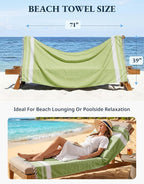LANE LINEN Turkish Beach Towels, Extra Large Beach Towel, Pre-Washed for Soft Feel, Oversized Sand Free Quick-Dry Pool Towel, Beach Towels for Adults - Jade Lime