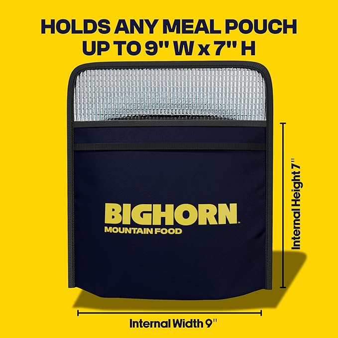 Bighorn Insulated Bag for Backpackers - Durable Small Insulated Pouch for Freeze Dried Backpacking Meals - Packs Flat, Lightweight, Aids Rehydration, Keeps Food Hot, 10 ¼” x 7 ½” x 3 ½”, 1.5oz
