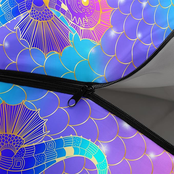 HOSIMA Cartoon Axolotl Sleeping Bags for Kids 10-12,Blue Cartoon Kids Sleeping Bags for Girls Boys,Compact Sleeping Bag for Camping Essentials and Hiking.