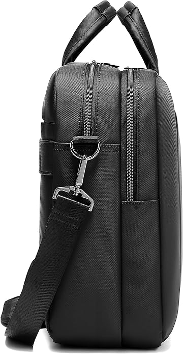 iDemoo ELITE 16 Inch Laptop Bag with Shoulder Strap - Jet Black - Laptop Briefcase, Expandable Water Resistant Laptop Shoulder Messenger Bag Durable Computer Case for Business/Travel/Men/Women