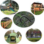 Rebar Stakes 16 inch, Heavy Duty J Hook Ground Stakes, 5/16 inch Curved Steel Tent Stakes Anti Rust Ground Anchors for Chain Link Wire Fencing, Pack of 40, Black