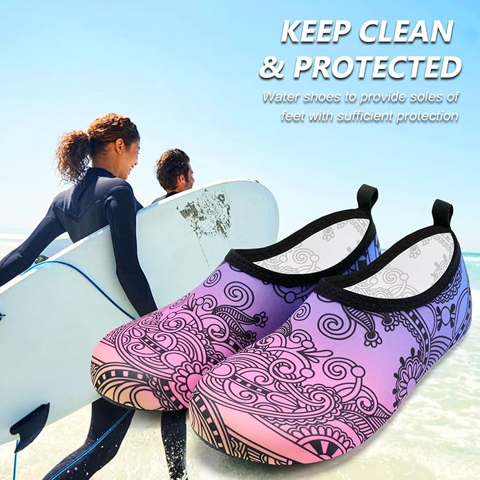 Deevike Water Shoes for Women Men Barefoot Quick-Dry Aqua Socks Slip-on for Beach Swim Surf Yoga Exercise