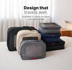 LeanTravel Premium Compression Packing Cubes for Travel - Suitcase Organizer Bags with Double Zipper & Breathable Mesh Panel - Space Saving Carry On Luggage Essentials (4-Pack, Navy Blue)
