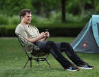 MARCHWAY Lightweight Folding Camping Chair, Portable Foldable Compact for Outdoor Camp, Travel, Beach, Picnic, Festival, Hiking, Backpacking, Supports 330Lbs (Camo)