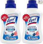 Lysol Disinfectant Laundry Sanitizer & Scent Booster, Detergent Additive, Color Safe Bleach Alternative, Odor Eliminator, Kills Bacteria & Viruses, Crisp Linen Scent, 41 Fl Oz Liquid (Pack of 2)