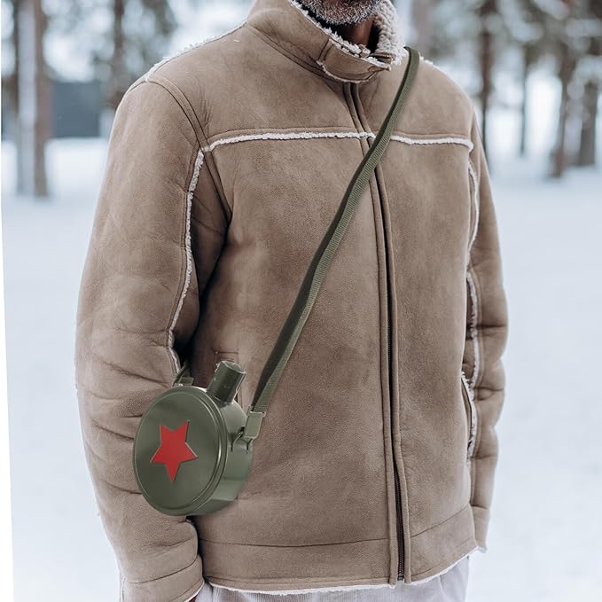 Stainless Steel Water Bottle for Camping Portable Canteen Pouch Outdoor Accessory 304 Steel Green