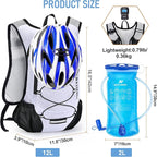 Lightweight Hydration Backpack, Running Backpack with 2L Water Bladder, Hydro Water Daypack for Cycling Hiking Rave for Men Women