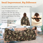 4-in-1 Large Camping Blankets - Waterproof, Windproof Fleece Outdoor Blankets for Stadium, Sports, Car, Concert - 81"x57", Portable (Camouflage)