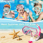 Snorkeling Gear for Kids, Kids Snorkel Set for Ages 3-14, Anti-Fog Diving Mask and Dry Top Snorkel Combo Set, Unisex Swimming Goggles