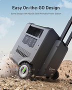 GROWATT 3686Wh Extra Battery for HELIOS 3600 Portable Power Station, LiFePo4 Expansion Battery, 9 DC Outlets for Cell Phone, PC, Tablets or Other Devices, for Home Use, Emergency, Camping and RV